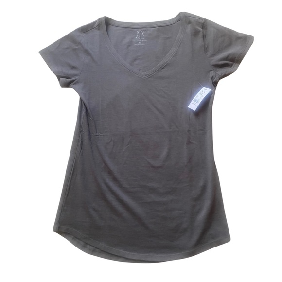 New York & Company Tops - V-Neck  Gray Short Sleeve T-Shirt  XS